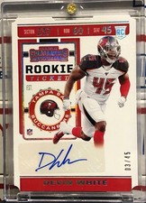 2019 PANINI CONTENDERS DEVIN WHITE, #277, ROOKIE TICKET, AUTO, SERIAL #03/45