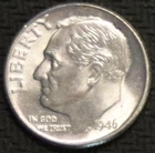 1946-P Roosevelt Dime - BU - Stock Photo - #29242  FREE SHIPPING