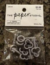 The Paper Studio Skeleton Key Shank Buttons 8pc Gray