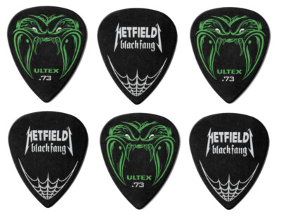 6x Dunlop Hetfield Black Fang Plektren, 0,73 mm, Ultex, schwarz