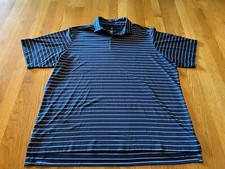Fairway & Greene Men's XXL Stripe Golf Polo Made in USA Navy (0812)