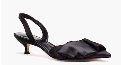 Black satin top kitten heels