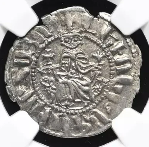 NGC AU ARMENIA 1198-1219 AD Levon I Silver Tram Knights Templar Coin of Crusades