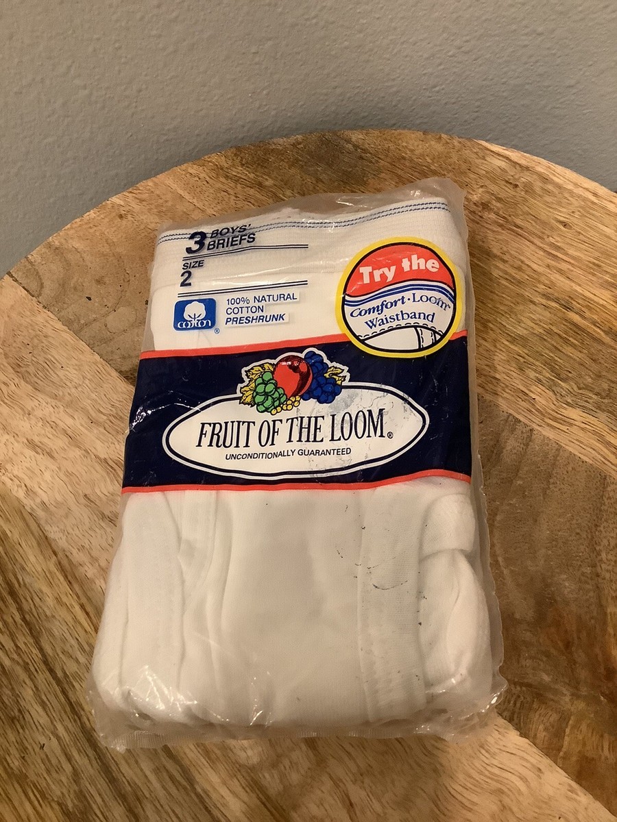 NOS Vintage 1992 Fruit Of The Loom FOTL Boys Brief 3 Pack 2