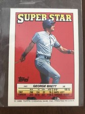 1988 Topps Super Star Sticker Backs George Brett #41 Eric Davis #146