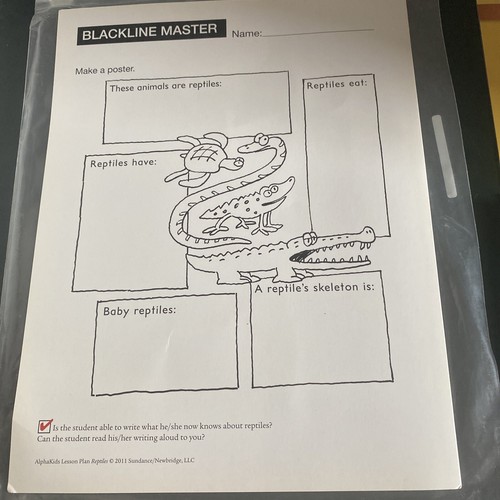 Sundance Alphakids Homeschool Unit Study Reptiles 1st Grade - Picture 5 of 10