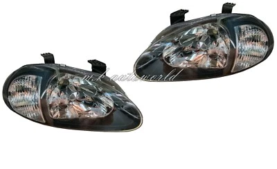 2IN1 Corner Crystal Head Lights BLACK for 1993-1997 HONDA DEL SOL CRX - Bild 1 von 3