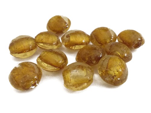Glasperlen Linsen 12 mm altgold mit Silberfolie nenad-design 12 Perlen AN208 - Bild 3 von 3