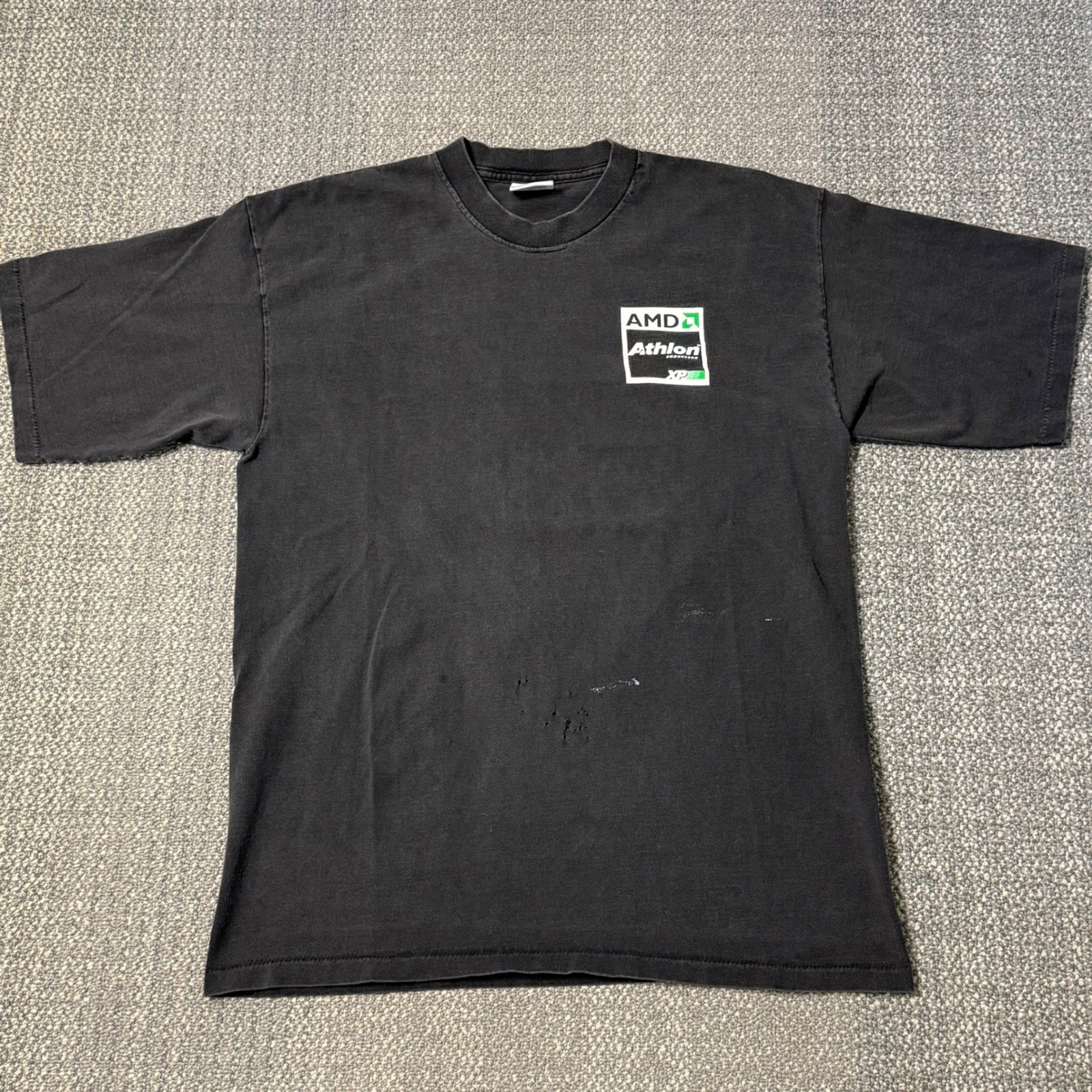 Vintage 90s AMD Athlon XP Processor Tech T-Shirt Computer PC Black Single Stitch