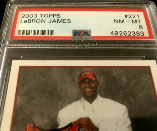 PSA 8 NM-MINT LEBRON JAMES 2003-04 TOPPS #221 RC ROOKIE LA LAKERS CLEV CAVALIERS