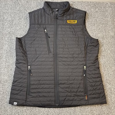 Yellow Freight Logo Vest Storm Creek Size XL Thermal Zippered Pockets Black