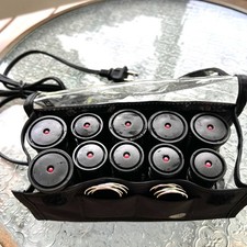 10 pc Travel Curler Hairsetter Hot Rollers 1"-1-1/4" Studio 35 Beauty Sealed