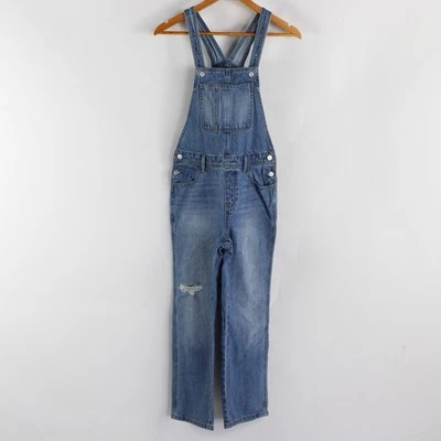 Old Navy Filles Junior L 10-12 Denim Bleu Clair Avec Bretelles Ajustables - Photo 1/4