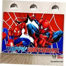 Spider Birthday Party Decorations, 5x3ft Happy Birthday Back Drop Banner Theme