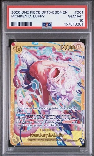 2026 ONE PIECE OP15-EB04-ADVENTURE ON KAMI'S ISLAND #061 MONKEY D. LUFFY PSA 10