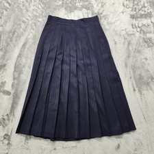 Vintage Worthington Skirt Women 6 PETITE Blue High Waist Pleated Preppy Office