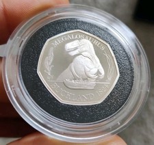 2020 Royal Mint Dinosaur Megalosaurus UK 50p Silver Proof Coin Boxed & Coa