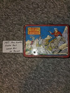 1957 Frontier Days Lunch Box - No Thermos * Vintage * Lunchbox RARE Western 902