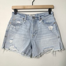 Free People We The Free Makai Cutoff Denim Short Light Wash Distressed Size 24
