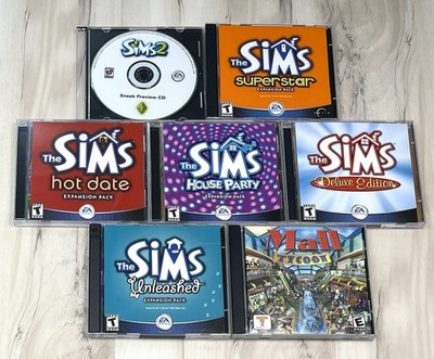 The Sims Deluxe Edition Sims 2 Sneak Preview +4 Expansion Packs & Mall Tycoon PC