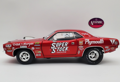 1970 PLYMOUTH HEMI CUDA 1:18 SUPER STOCK MAGAZINE TRITAK & MORGAN