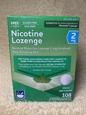 Nicotine Lozenge Rite Aid 2mg  Mint Flavor 108 pieces Stop Smoking Exp. 8/26