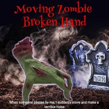 Animated Crawling Zombie Hand Halloween Prop, Sound Activated with Creepy Sound,