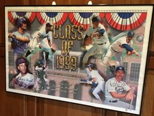 Signed Poster HOF 1999 Robin Yount Nolan Ryan George Brett Orlando Cepeda READ