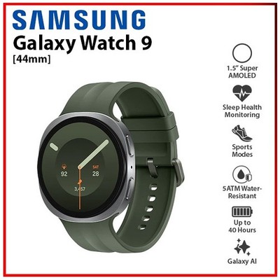 (New) Samsung Galaxy Watch9 44mm SILVER Bluetooth 5ATM GPS Android Smartwatch