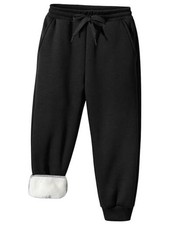 Toddler Boys Girls Sherpa Fleece Lined Sweatpants Elastic Waist Soft 5T Black