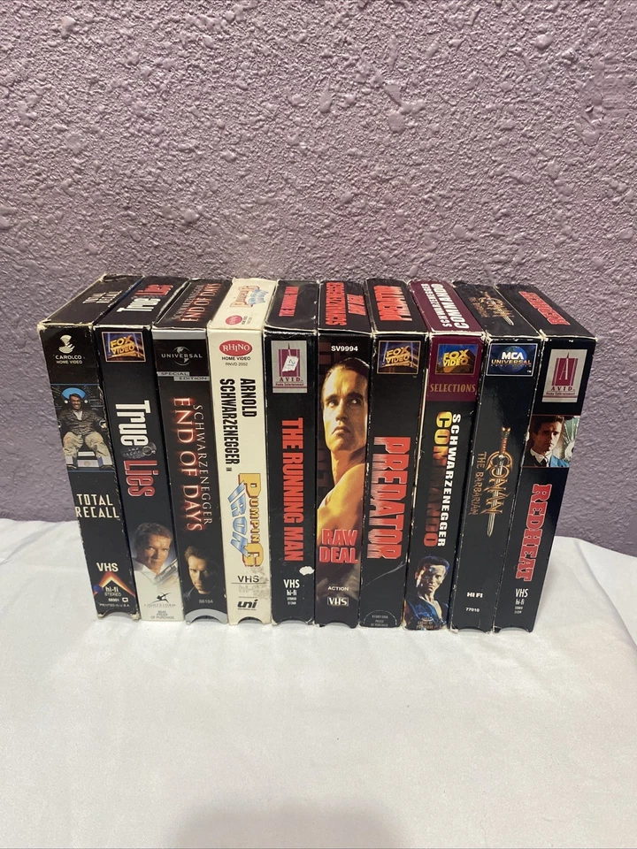 Arnold Schwarzenegger VHS Video 10 Tape Movie Lot Tested Predator Running Man - Image 3 of 4