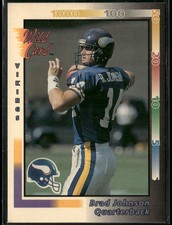 Brad Johnson Rookie RC Card 1992 Wild Card #427 Minnesota Vikings. rookie card picture