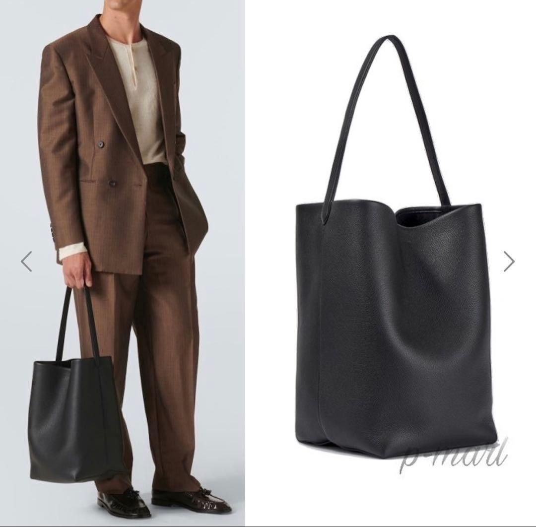 The Row Large N/S Park Tote Black Unisex Leather Bag image 7