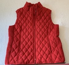 Pendleton Women  s Red Quilted Puffy Vest Large