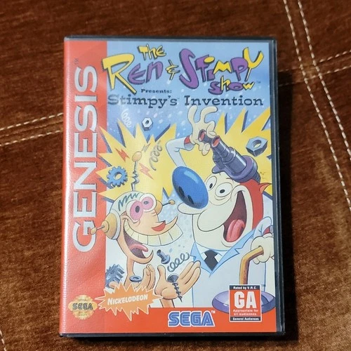 SEGA Ren & Stimpy Show Stimpy's Invention Sega Genesis 1993 w/ Manual & Case