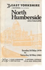 EAST YORKSHIRE BUS TIMETABLE BOOK NORTH HUMBERSIDE MAY 1979 WITH ROUTE MAP