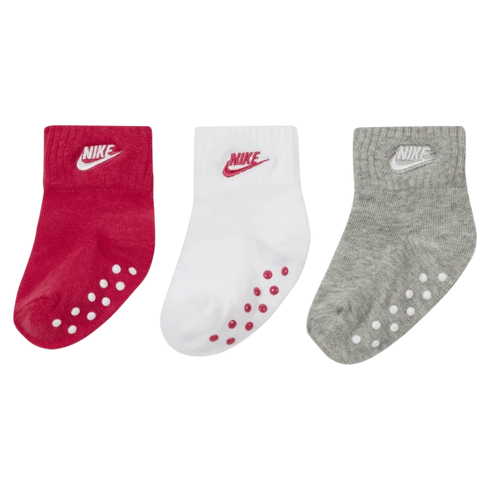 NIKE Toddler 3 Pack Ankle Non-Slip Grippy Socks Pink White Grey Size 6-12 Months
Opens in a new wind