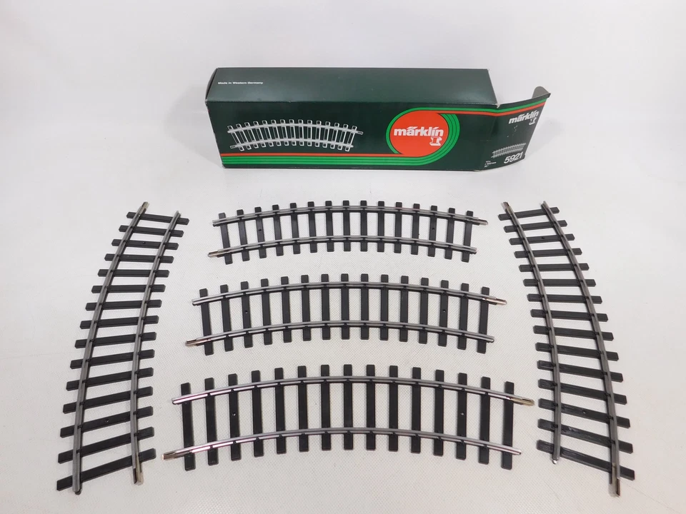 EE798-3# 10x Märklin Gauge 1 AC 5921 Track Curved R = 600 Mm Mint Box - Image 4 of 4