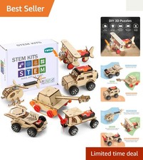 6-in-1 STEM Building Kits for Kids Ages 8-12 - Educational Wooden Projects