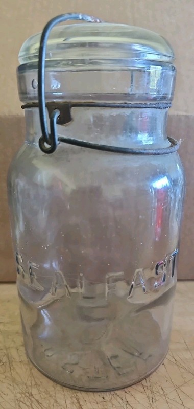 Antique Sealfast Foster Canning Jar With Bail And Glass Lid 