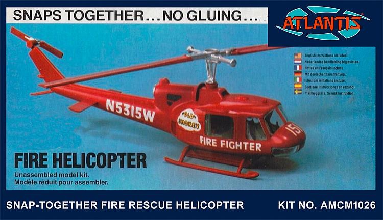Atlantis 561026 - 1/72 Firefighting Helicopter, Snap Kit - New