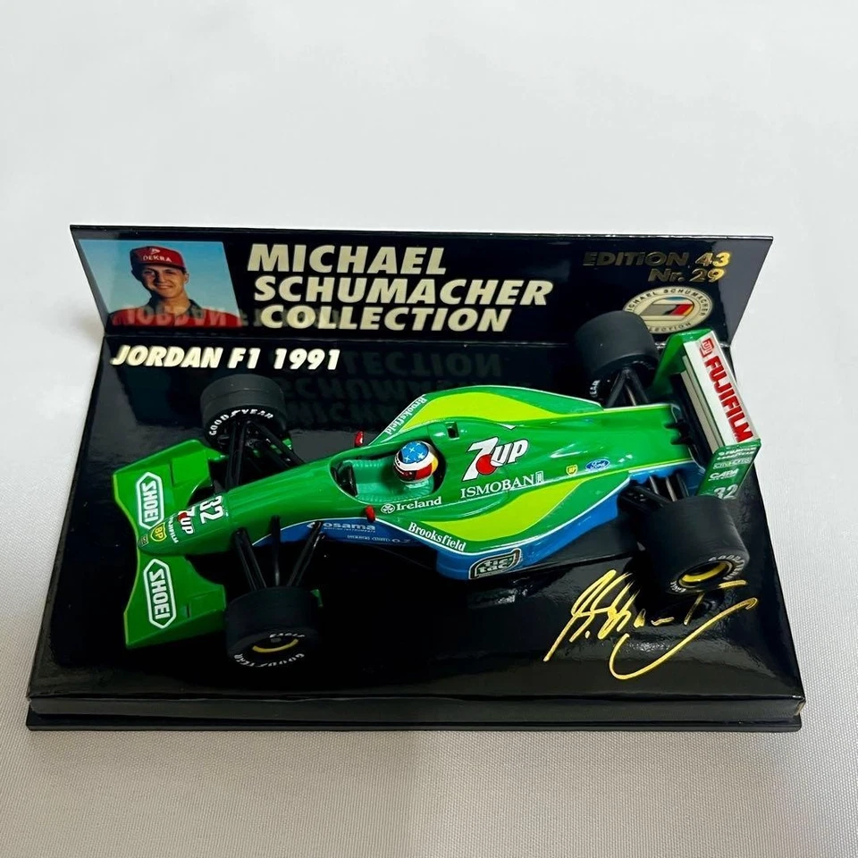 Minichamps 1/43 Jordan F191 F1 Car Michael Schumacher 1991 pressofuso da... - Immagine 2 di 4