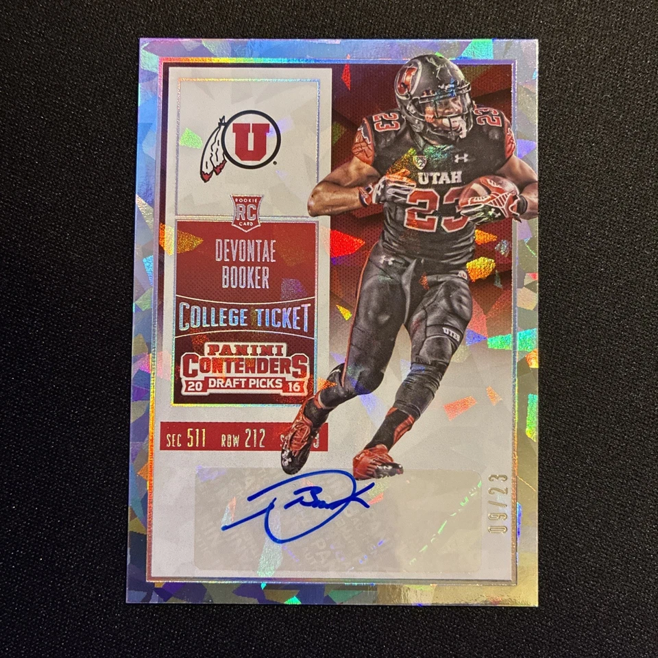 Devontae Booker 2016 Contenders COLLEGE TICKET Rookie Auto #122 CRACKED ICE /23 - Image 2 of 4