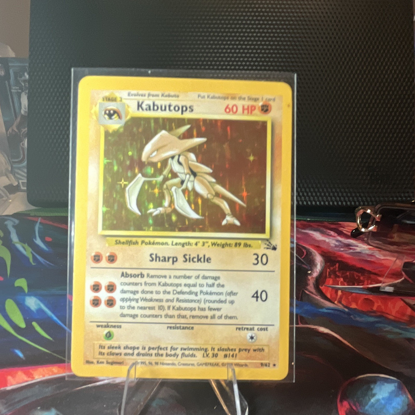 Pokemon TCG Kabutops 9/62 Fossil Holo Rare Unlimited Eng 1999 60HP Sugimori
