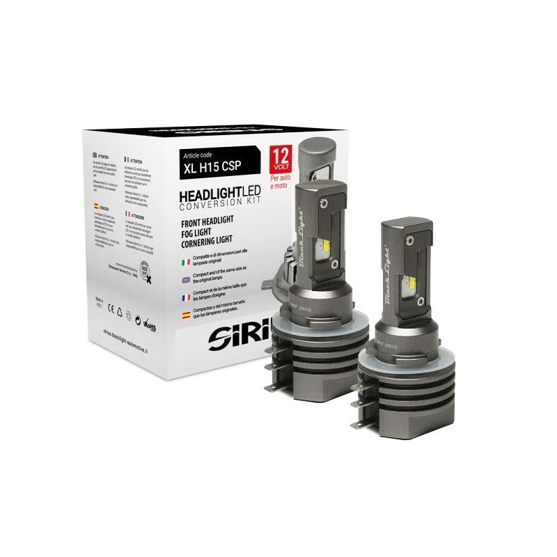 Kit LED H15 Sirius 12V 6000k – Luce Ultra Bianca Chip Csp - Immagine 1