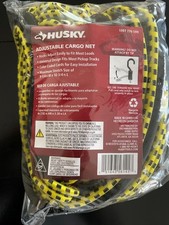 Husky Adjustable Cargo Net Stretch Bungee Cord w/ Tie Down End,Hooks, Truck Bed