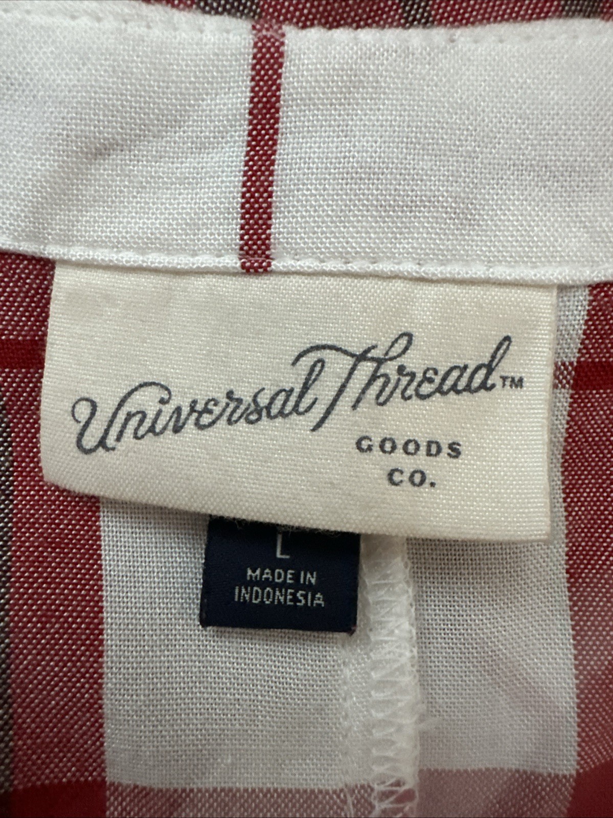 Universal Thread Red White Plaid Button Front Tie… - image 3