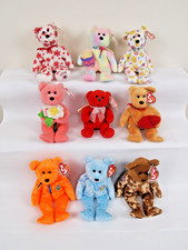 9 Ty Beanie Babies including Snowbellies Eggs Dearly Hark Goodheart Decade Hero