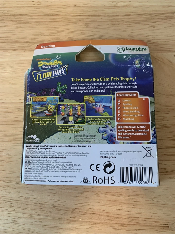 LeapFrog Explorer SpongeBob Squarepants The Clam Prix Learning Game - Image 2 of 4