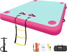 Inflatable Floating Dock for Lakes, Thick Lake Floats for Adults, Non-Slip Air D